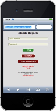 Mobile Reports - Home screen